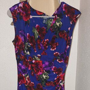 Form Fitting Ruched Floral Dress